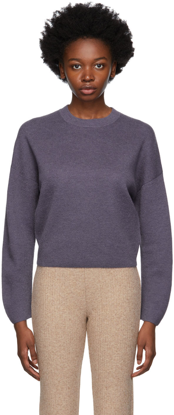 Vince Purple Textured Double Knit Sweater