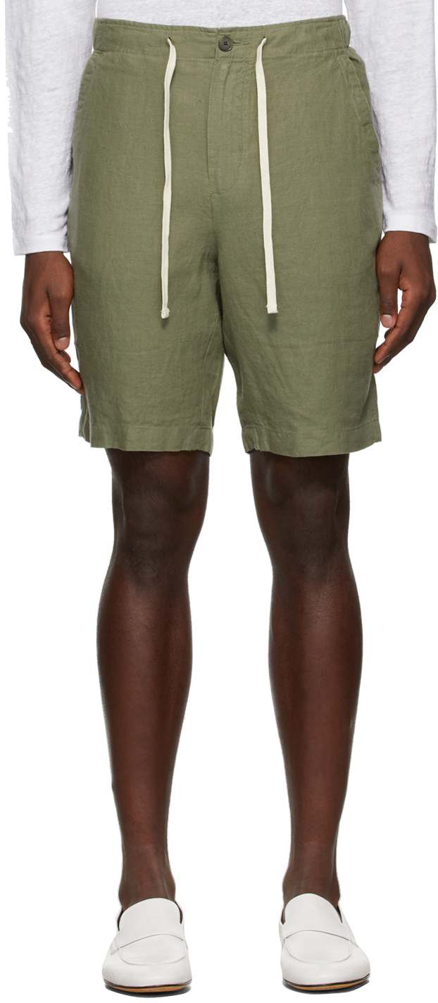 Vince Khaki Lightweight Hemp Shorts SSENSE
