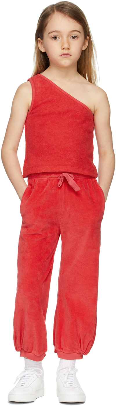 LONGLIVETHEQUEEN KIDS RED ASYMMETRIC TOP