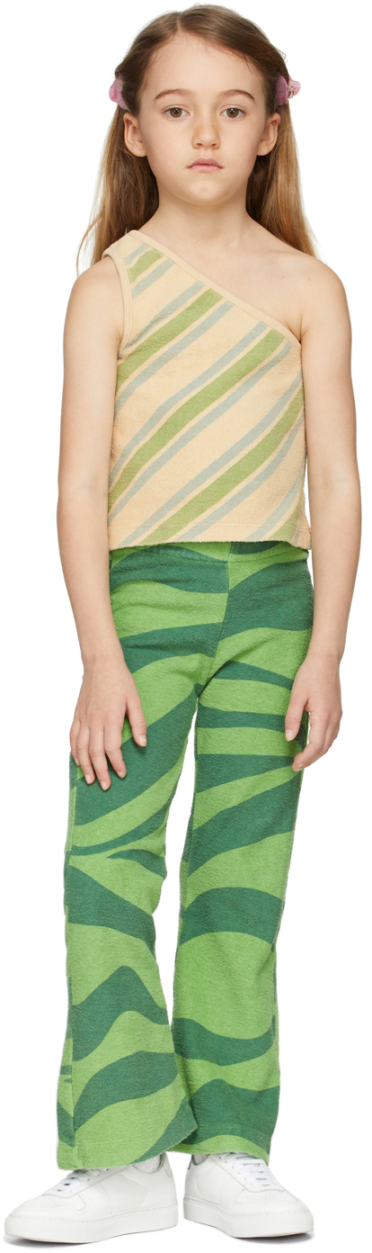 Kids Beige Stripe Asymmetric Top SSENSE Clothing Tops Tank Tops 