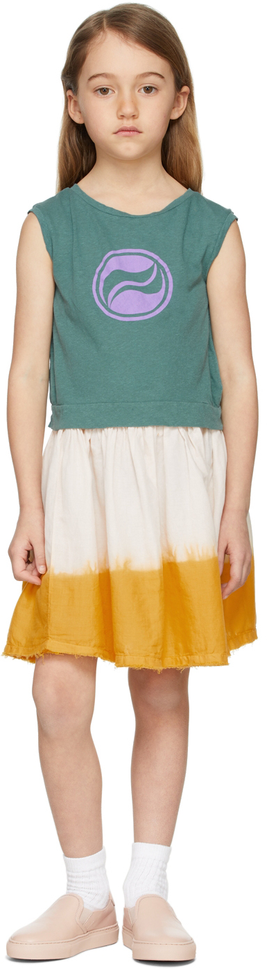 LONGLIVETHEQUEEN KIDS GREEN LOGO TANK TOP