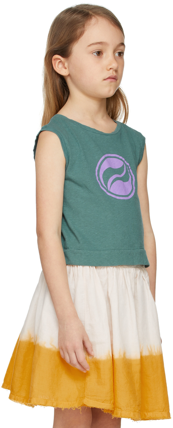 LONGLIVETHEQUEEN KIDS GREEN LOGO TANK TOP
