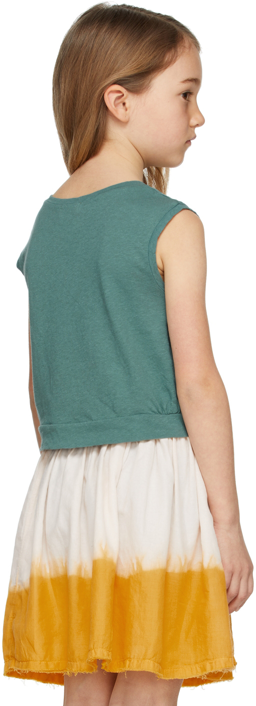 LONGLIVETHEQUEEN KIDS GREEN LOGO TANK TOP