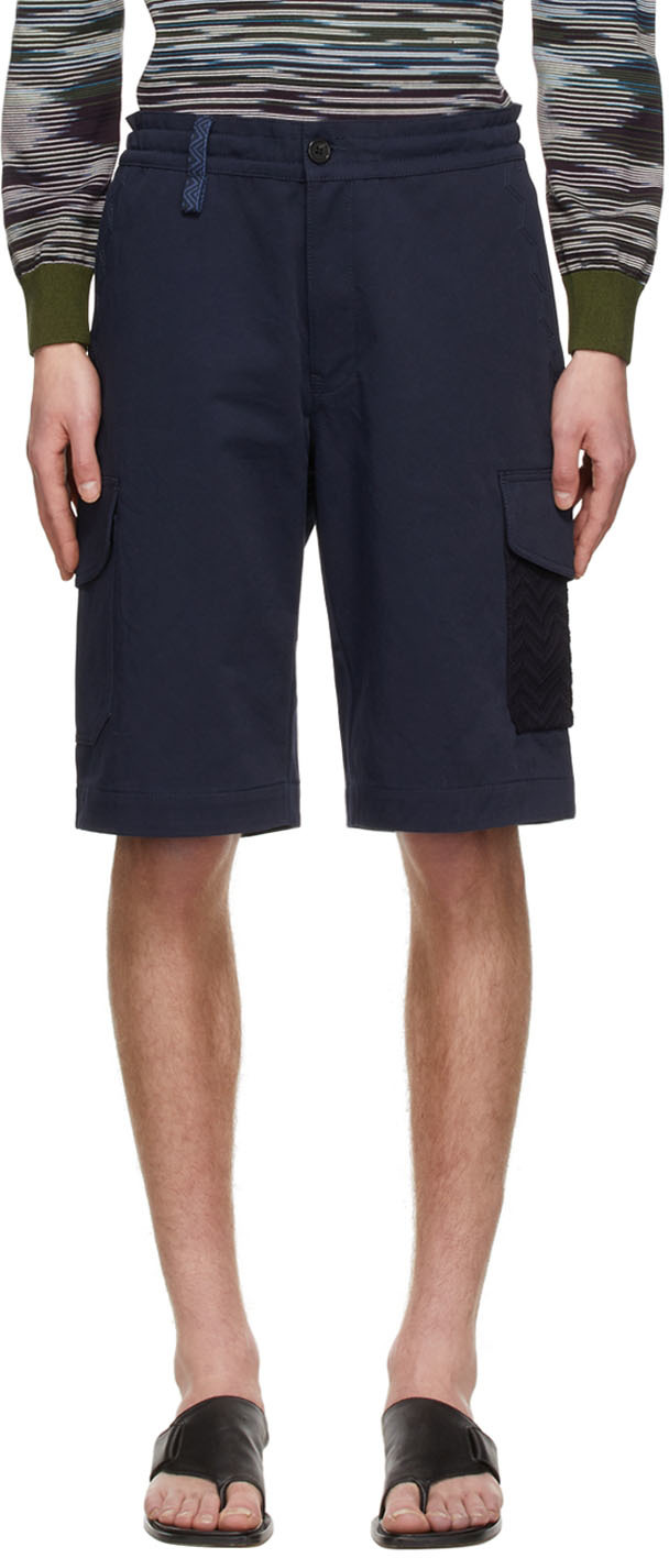 Navy Cotton Shorts