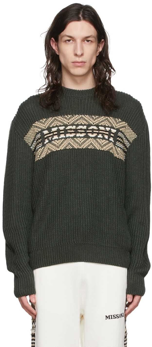 Khaki Hemp Sweater by Missoni on Sale