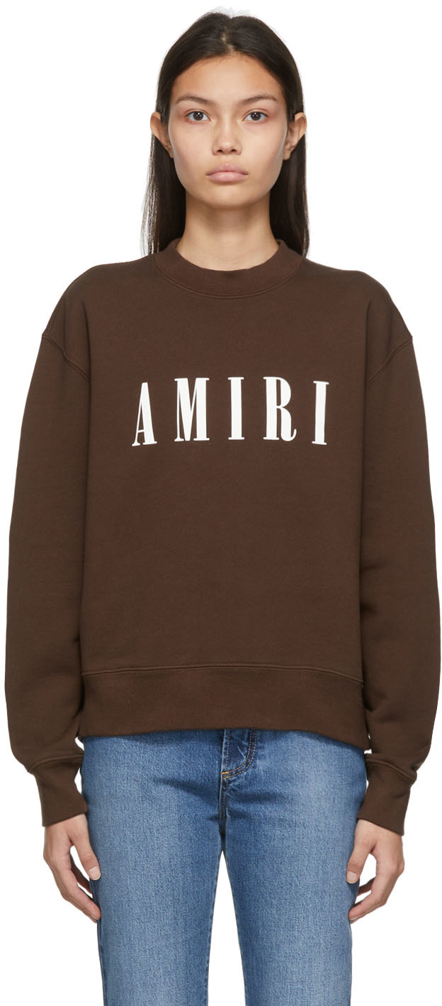 AMIRI: Brown Core Logo Sweatshirt | SSENSE Canada