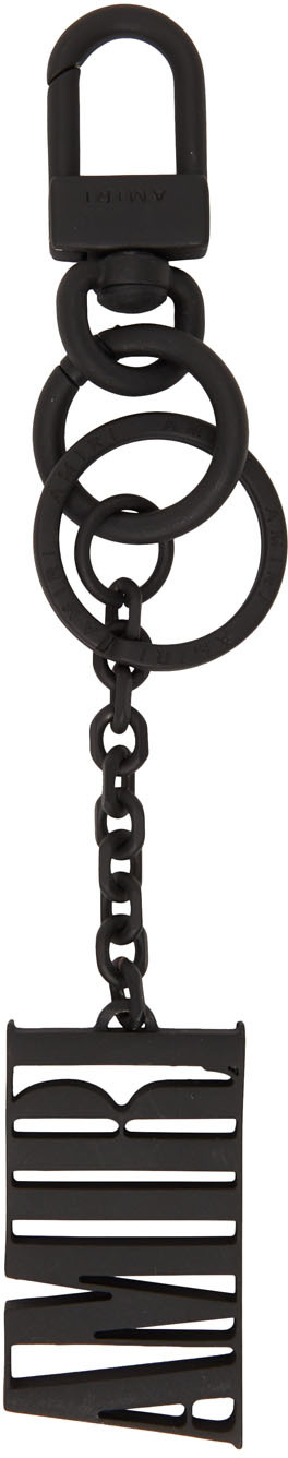 Amiri Black Metal Logo Keychain