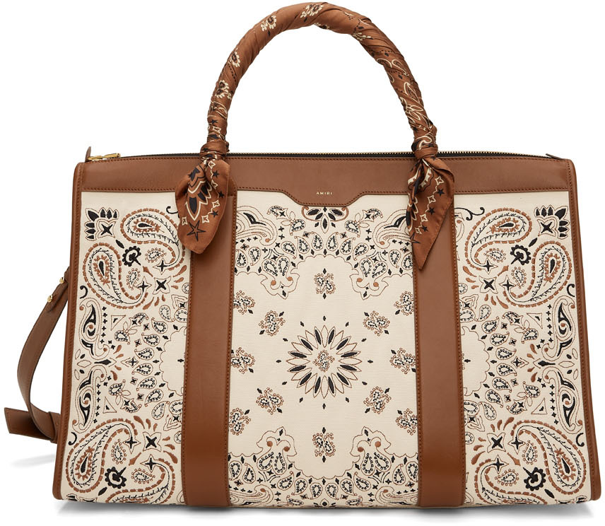 AMIRI Off-White & Brown Bandana Bag
