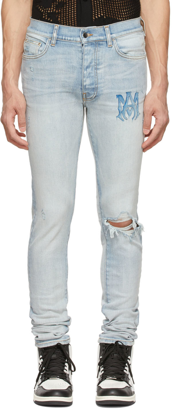 AMIRI: Blue Skinny Jeans | SSENSE Canada