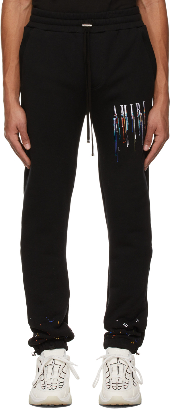 Black Core Logo Paint Drip Lounge Pants 