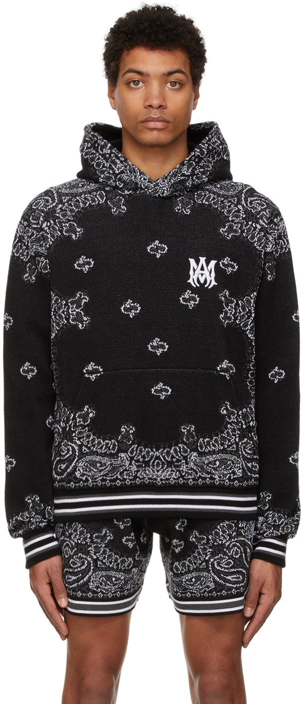 AMIRI Black Bandana B-Ball Hoodie | Smart Closet