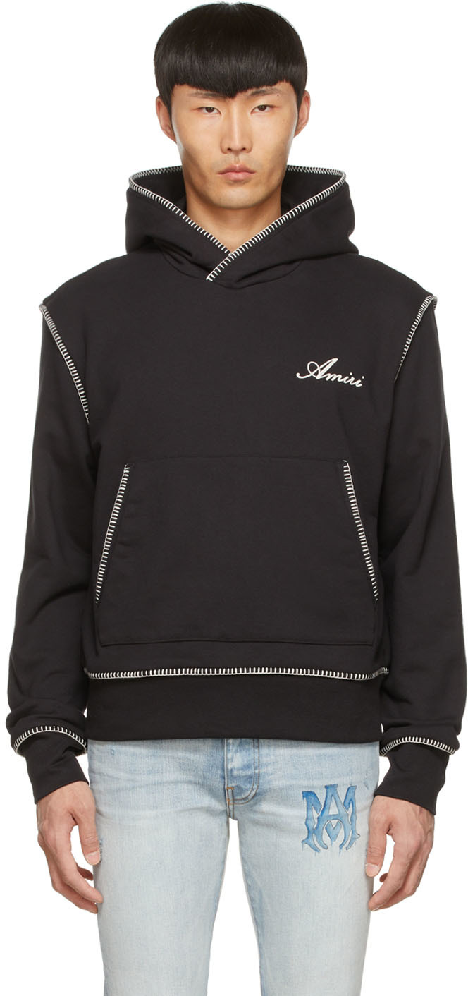 AMIRI: Black Cotton Hoodie | SSENSE