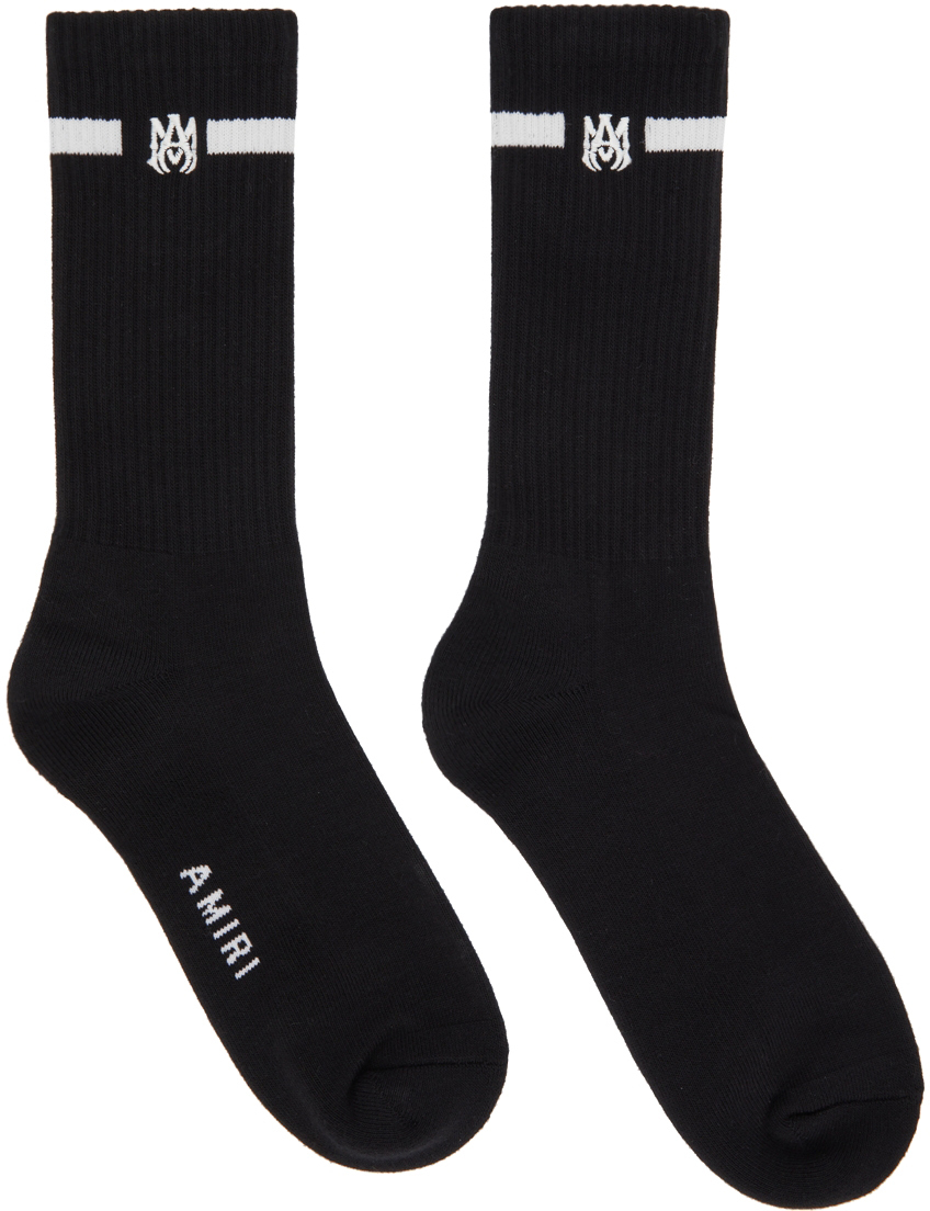 AMIRI Black & White Solid M.A. Socks