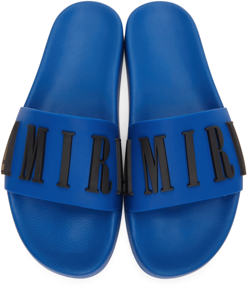 AMIRI Logo Pool Slide Sandal in Black | Smart Closet