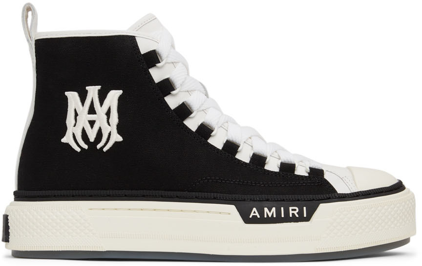 AMIRI: Black & White M.A. Court High Sneakers | SSENSE