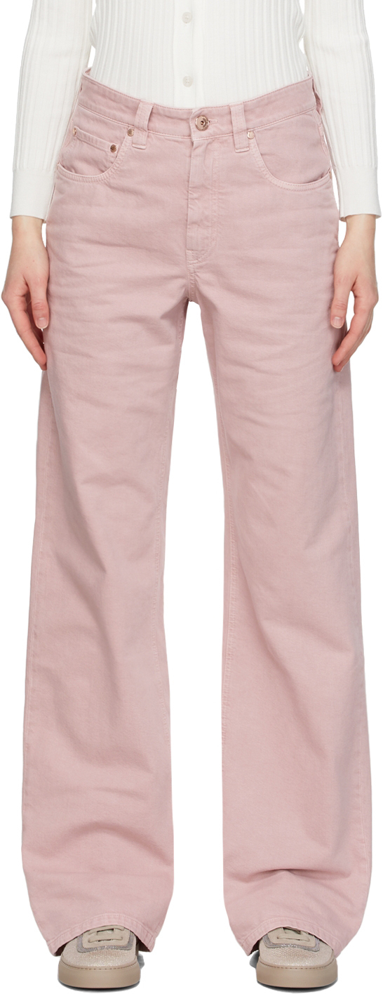 Brunello Cucinelli Pink Straight-Leg Jeans