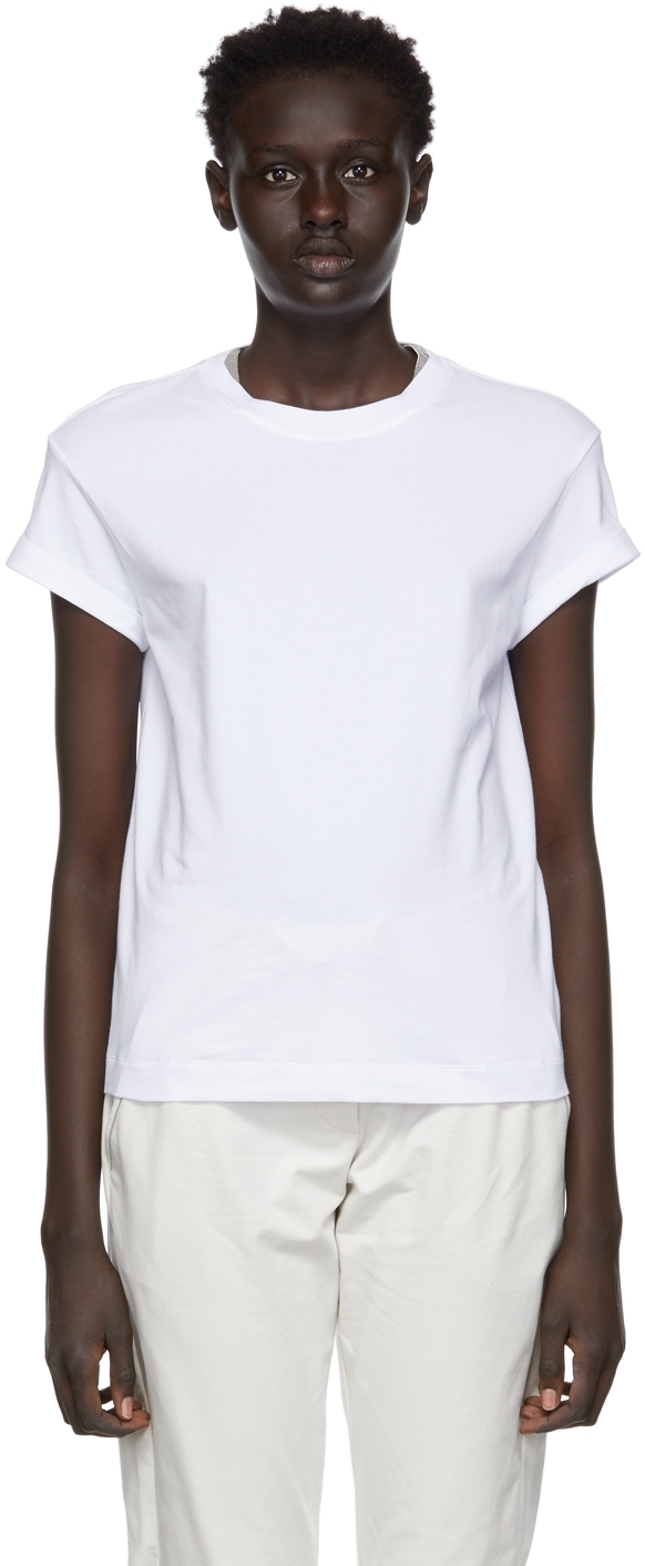 Brunello Cucinelli White Cotton Flat T-Shirt