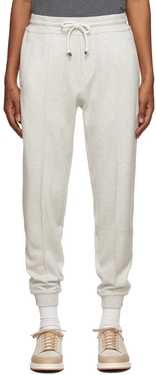 Brunello Cucinelli Off-White Cashmere Lounge Pants