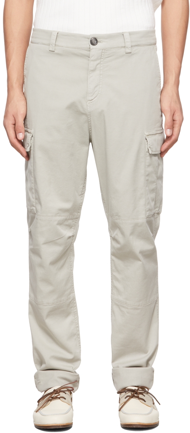 Beige Dyed Cargo Pants