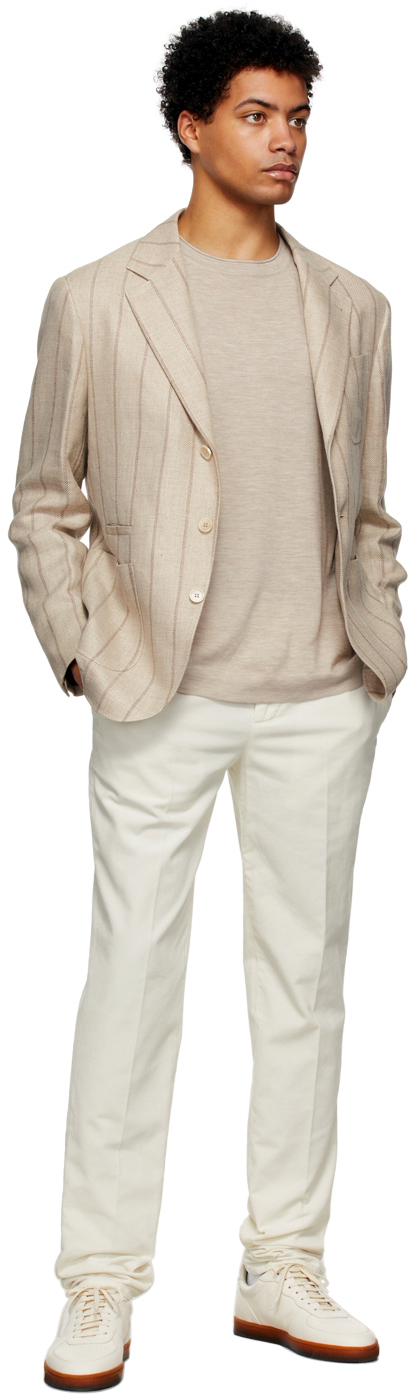 Brunello Cucinelli オフホワイト コーデュロイパンツ