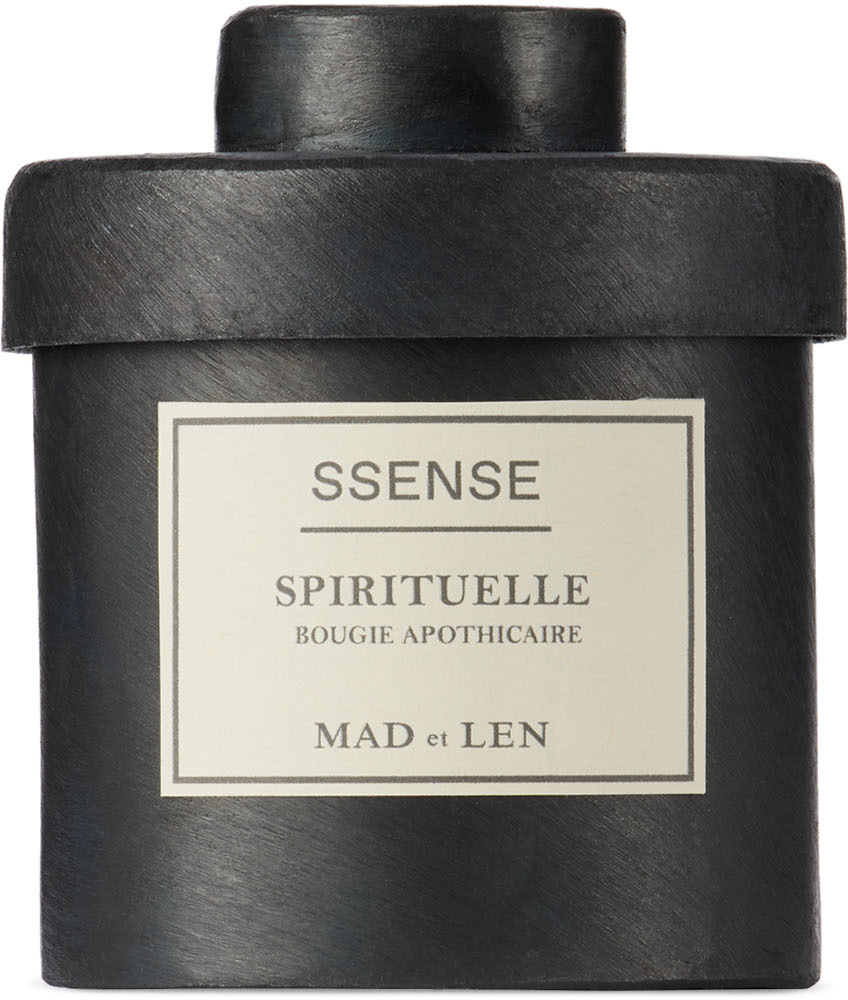 Mad Et Len Ssense Exclusive Black Small Spirituelle Candle In White Wax