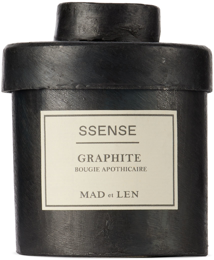 Mad Et Len Ssense Exclusive Black Small Graphite Candle In White Wax