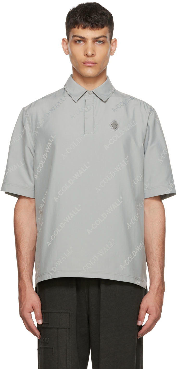 A-COLD-WALL* Gray Nylon Polo