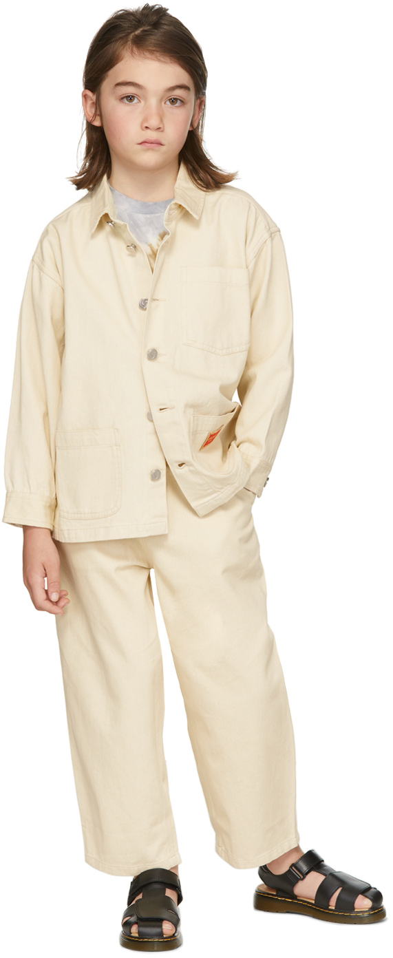 Wildkind Kids Beige Tony Jacket In Garment Washed Twill