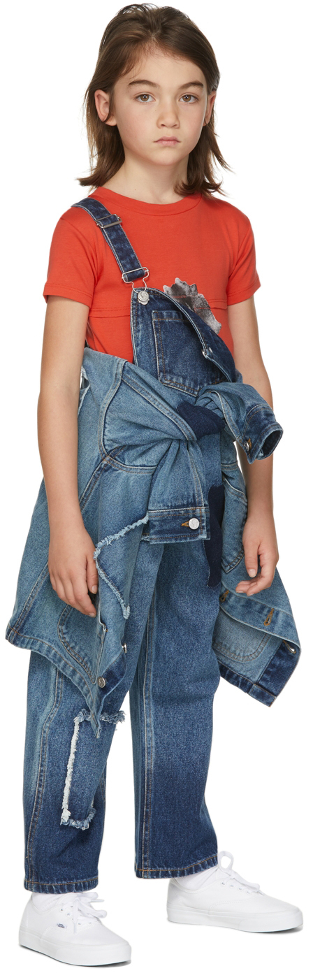 Wildkind Kids Blue Ally Overalls In Washed And Patched D