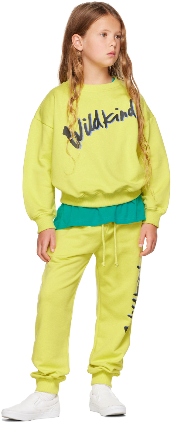 Wildkind Kids Yellow Patti Lounge Pants In Scribble Li