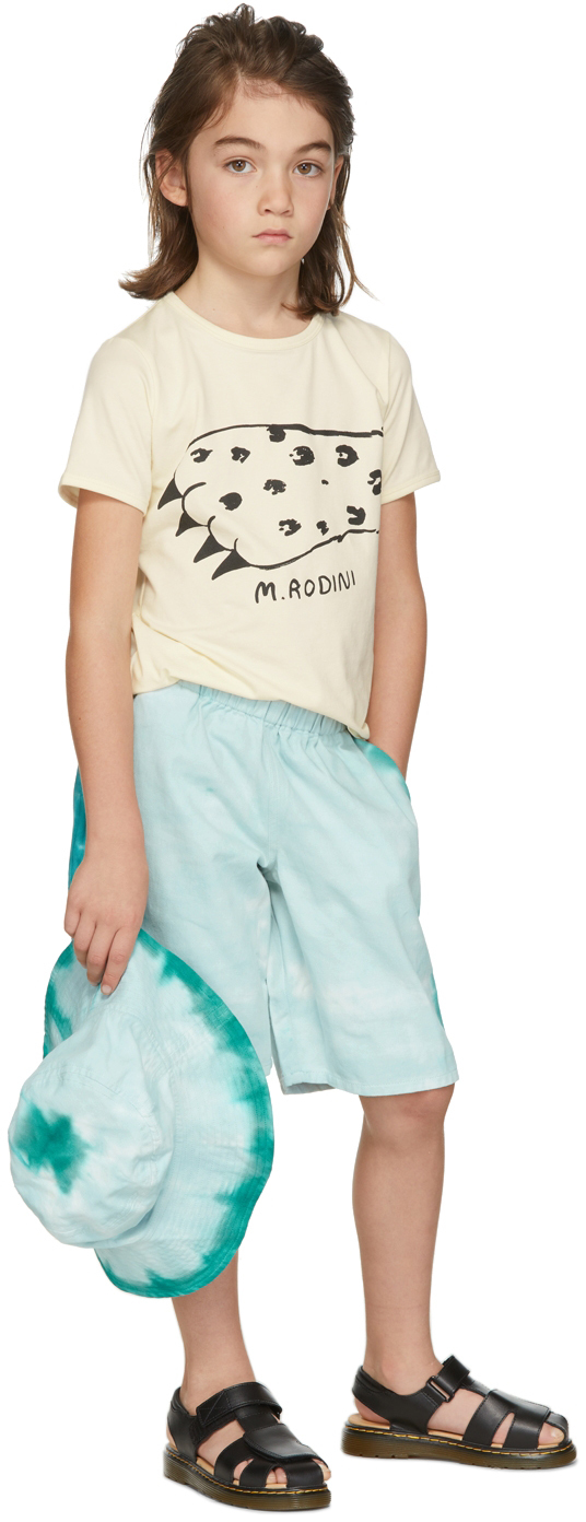 Wildkind Kids Blue & White Ali Tie-dye Shorts In Hand Dyed Twill