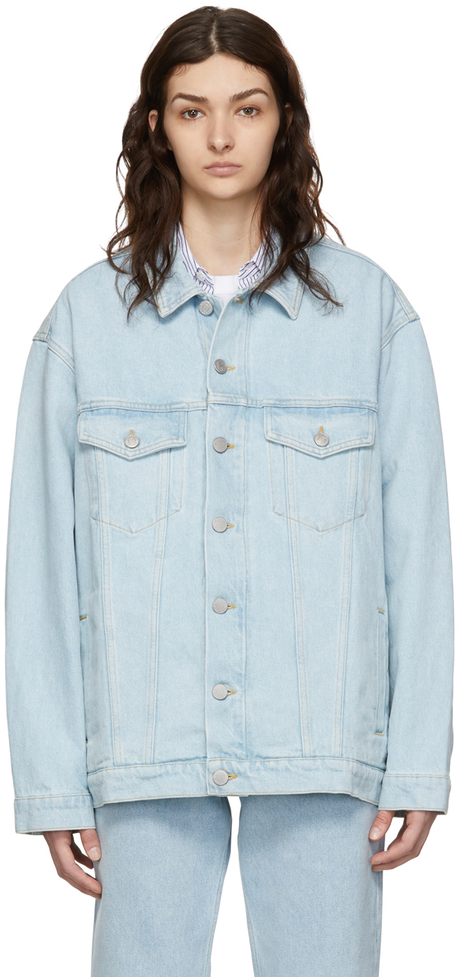 Martine Rose Blue Oversized Denim Jacket In Ligbls Light Blue St | ModeSens