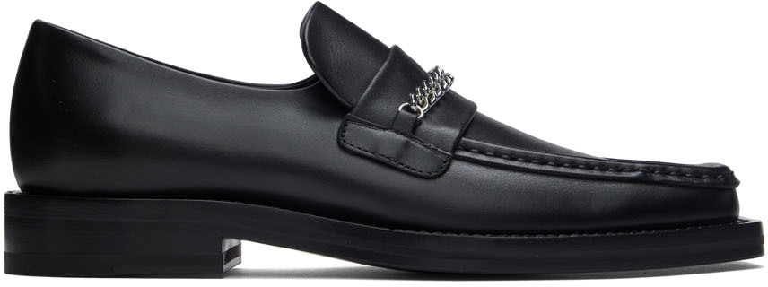Womens Shoes Flats and flat shoes Loafers and moccasins Martine Rose Leather Chain-link Square-toe Loafers in Black 