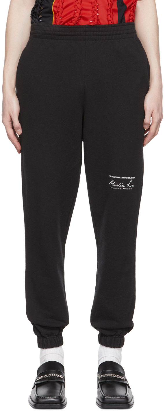 MARTINE ROSE BLACK COTTON LOUNGE PANTS