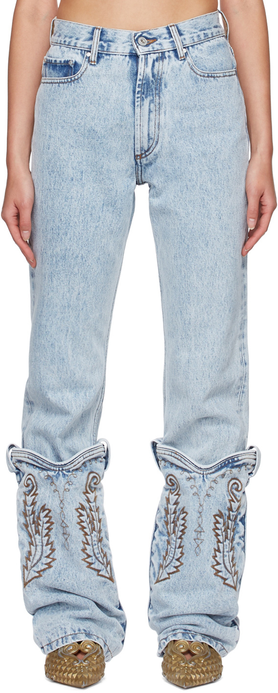 Y/Project Blue Cowboy Cuff Jeans | Smart Closet