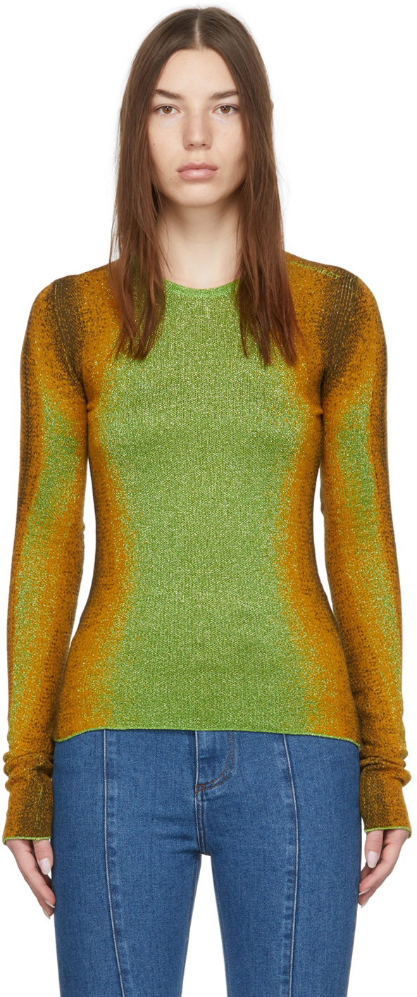 Y/Project Green & Orange Gradient Knit Sweater