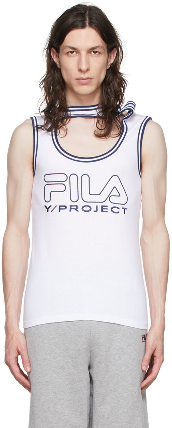 Y/project White Fila Edition Three Collar Tank Top