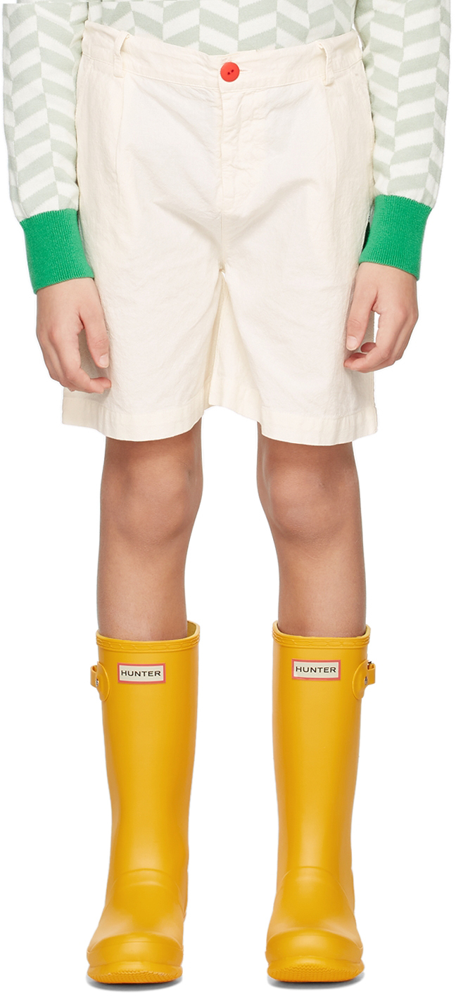 The Campamento Kids Off-white Pear Shorts In Cream