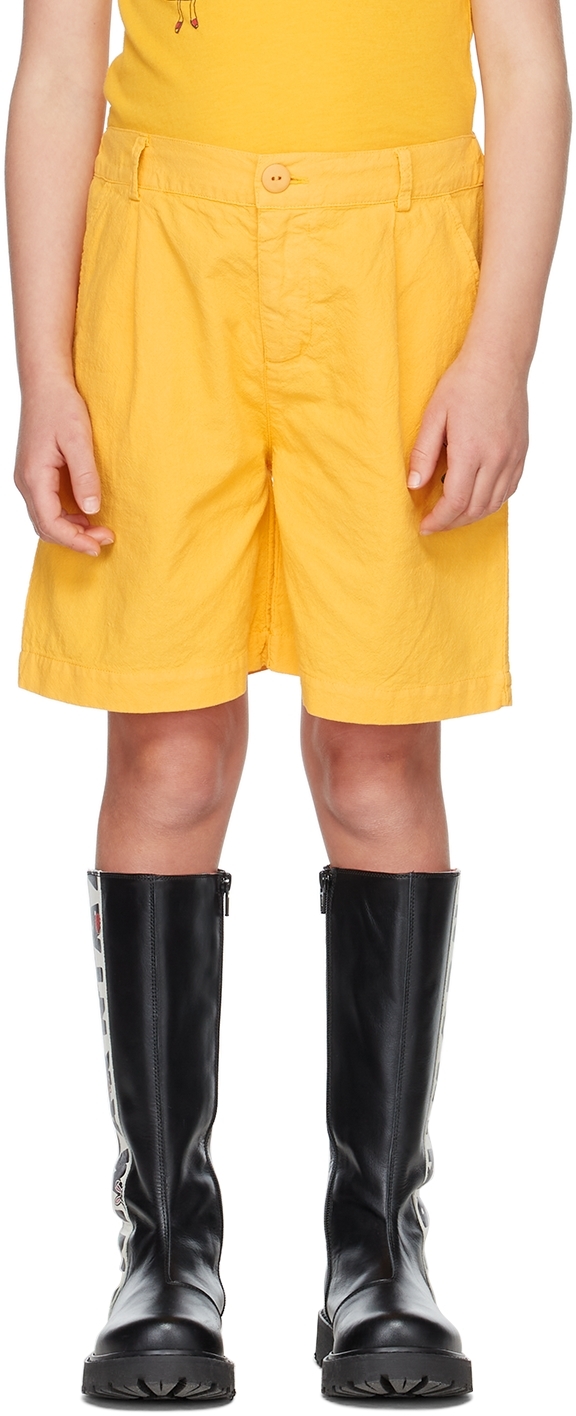The Campamento Kids Yellow Flower Shorts In Yellow