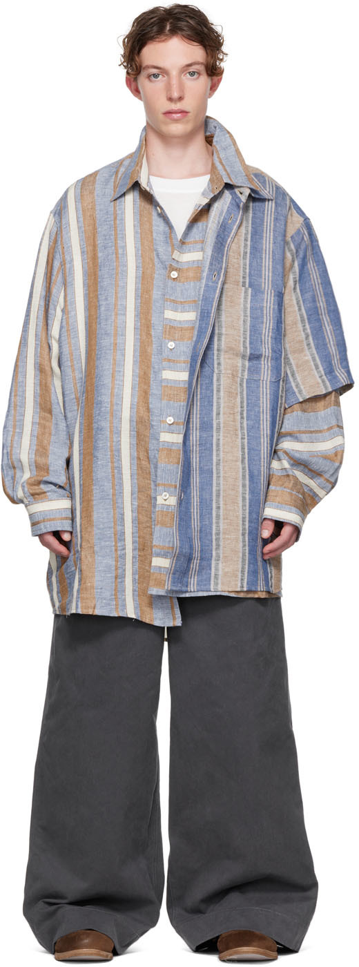 Hed Mayner Blue Linen Shirt | Smart Closet