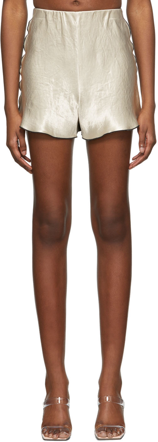 【関税込み】Yuzefi ブラック&ベージュ Curly ショートパンツ Black & Beige Curly Shorts by Yuzefi on Sale