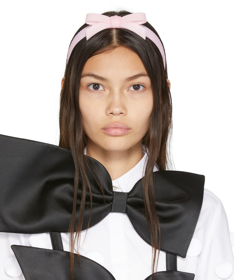 Ssense Donna Accessori Accessori per capelli Pink YVMIN Edition Rubber Bow Headband 