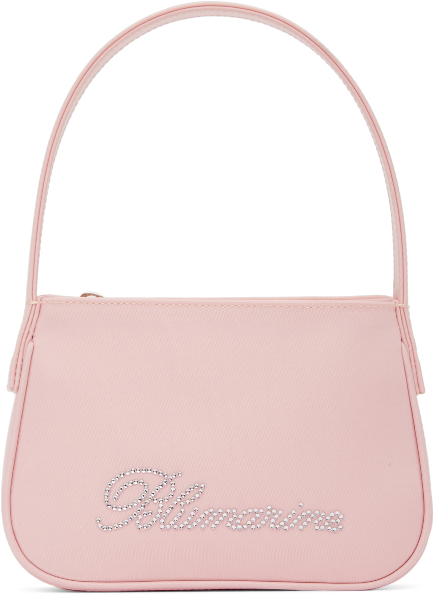 Blumarine Pink Rhinestone Logo Bag