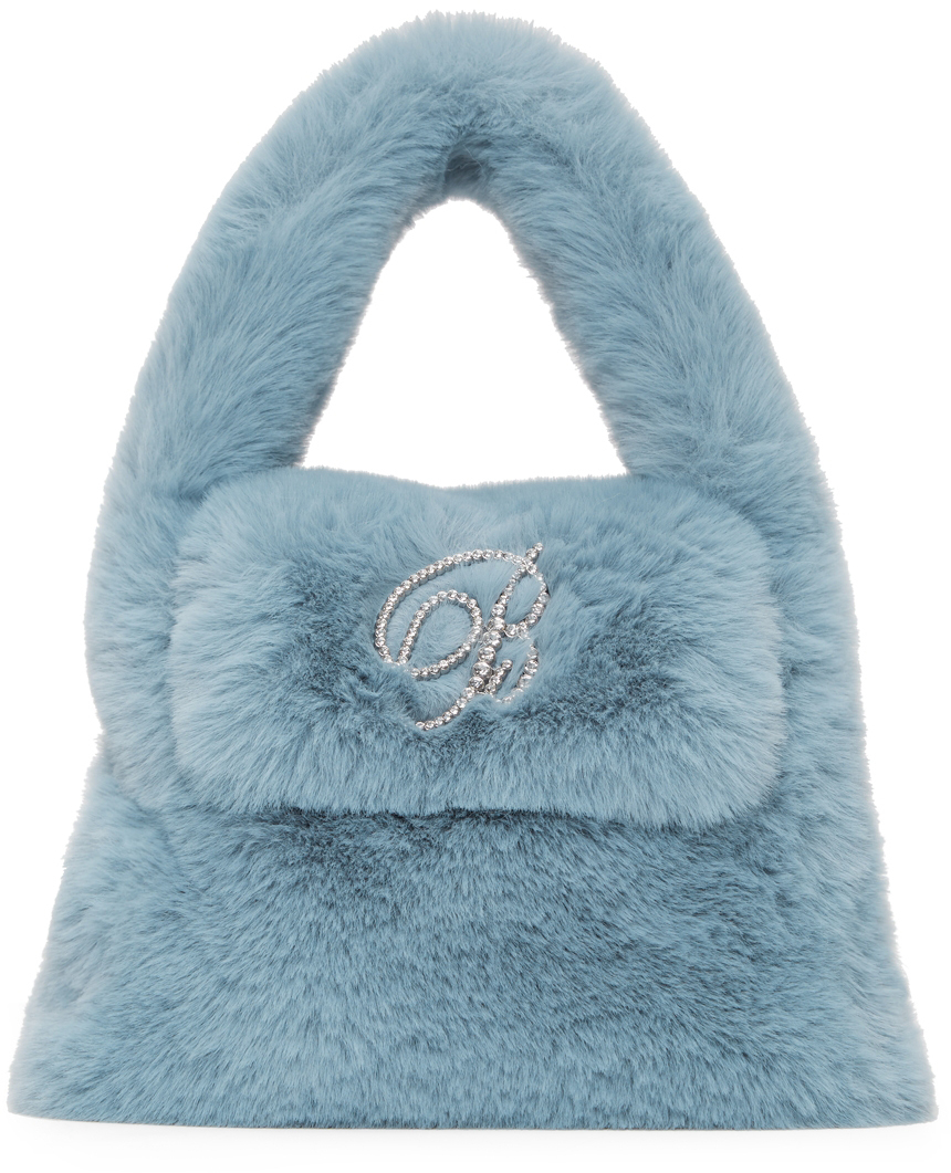 Blumarine Blue EcoFur Shoulder Bag SSENSE Canada