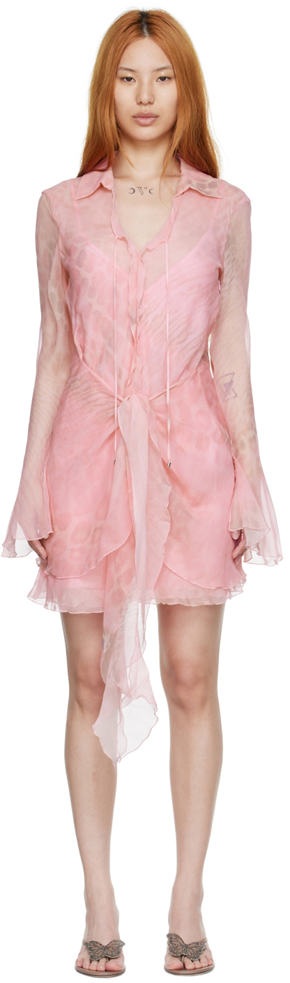 Pink Silk Mini Dress