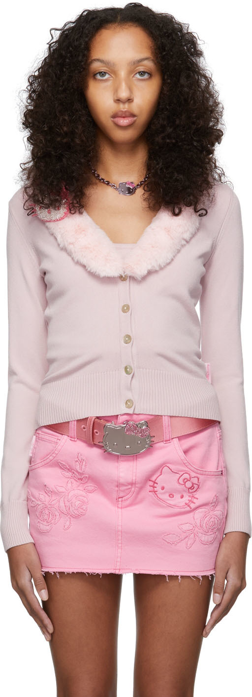 Blumarine SSENSE Exclusive Pink Hello Kitty Edition Bluvi Cardigan Twin Set Cardigan