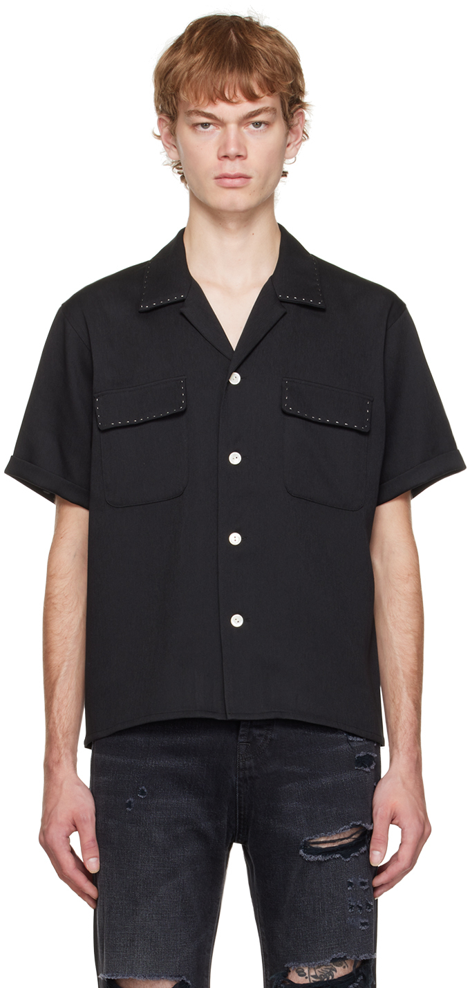 Second/Layer SSENSE Exclusive Black Pin Point Shirt
