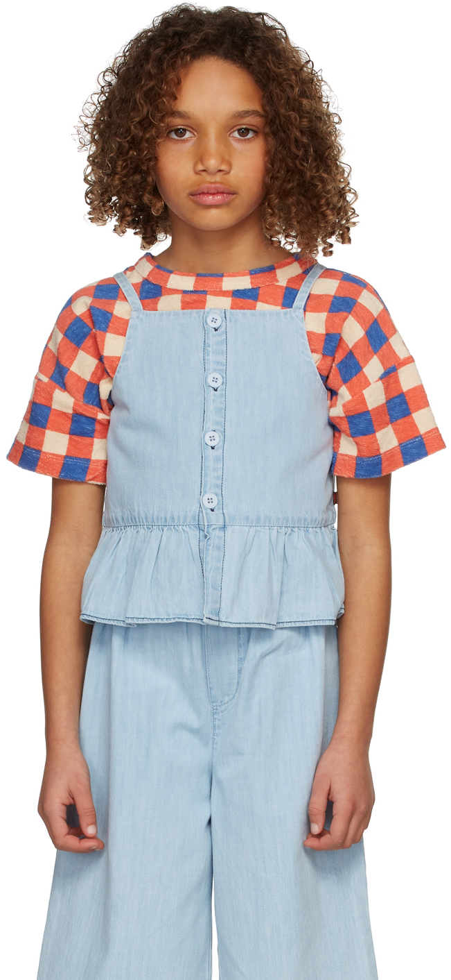 Shop Wynken Kids Blue Dansent Top In Pale Bleached Denim