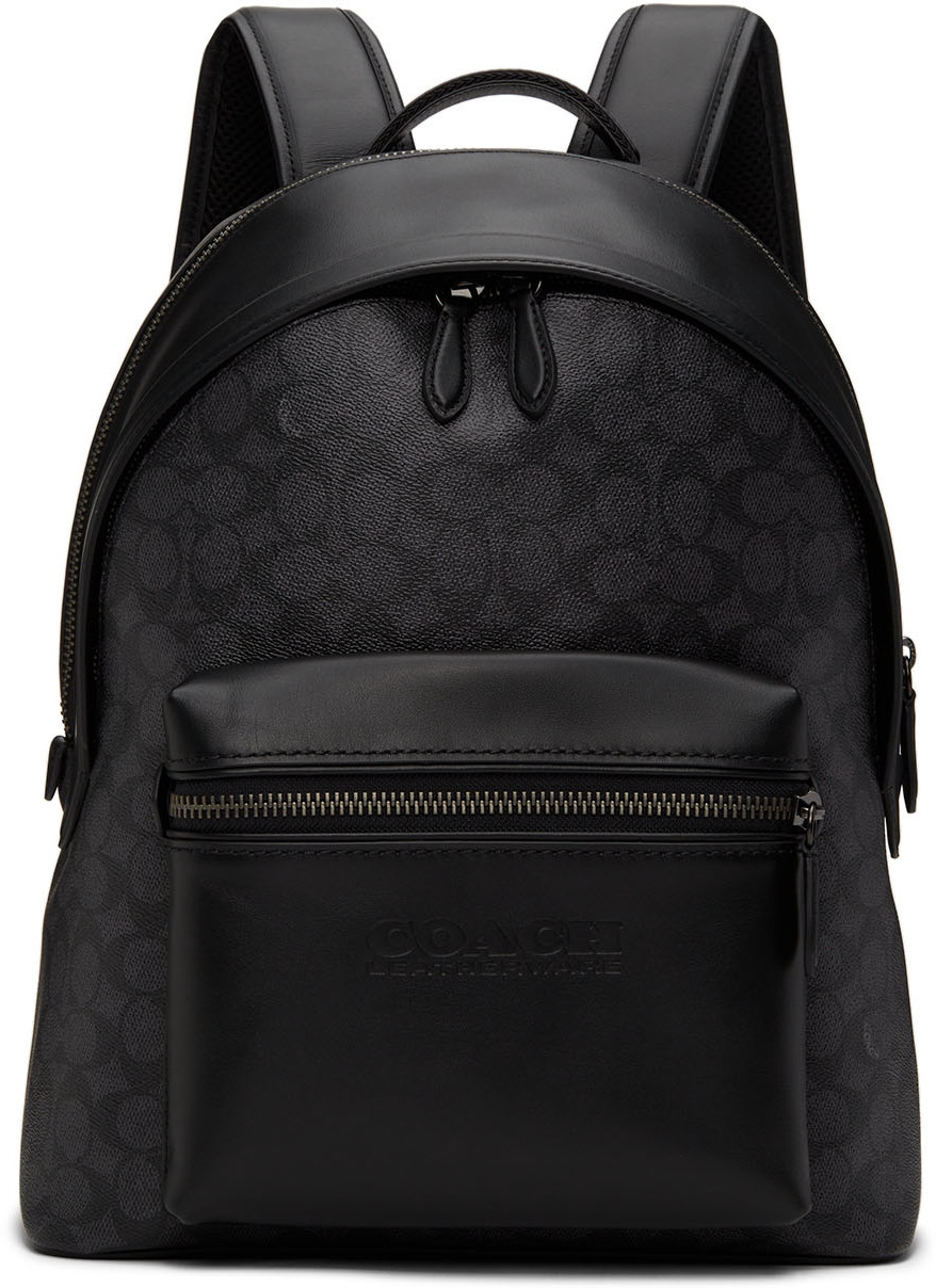 all black coach backpack