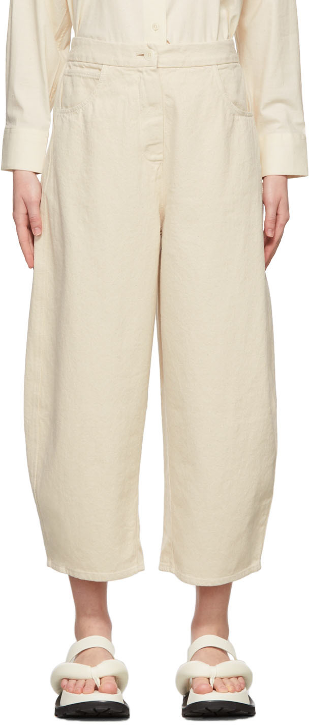 CORDERA Off-White Curved Leg Trousers